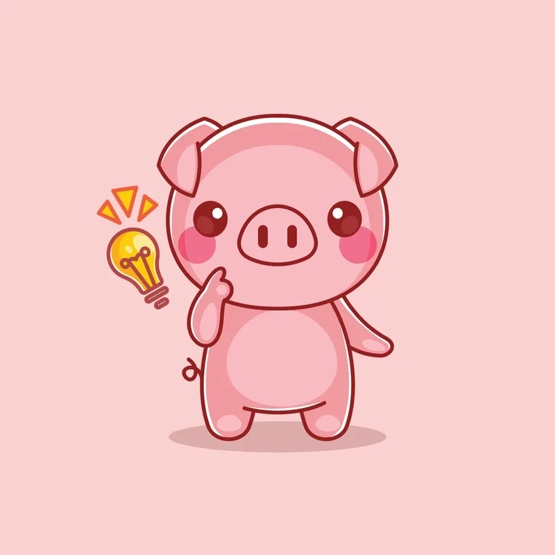 Hình con heo dễ thương chibi mũm mĩm cute