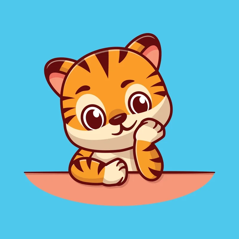 Hình con hổ chibi cute tạo nên sự sinh động cho mọi bộ sưu tập