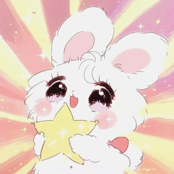 Hình con thỏ chibi cute với nụ cười tỏa nắng