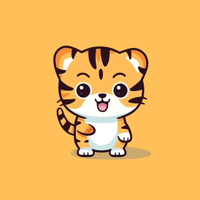 Hình hổ chibi dễ thương cực kỳ nổi bật với phong cách anime