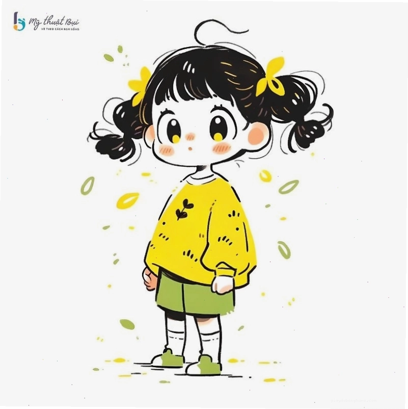 Hình nền anime nữ chibi với phong cách mơ màng