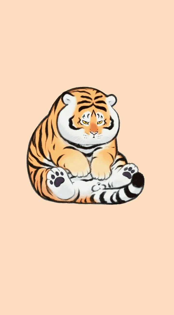 Hình nền cọp cute giúp màn hình thêm sinh động.
