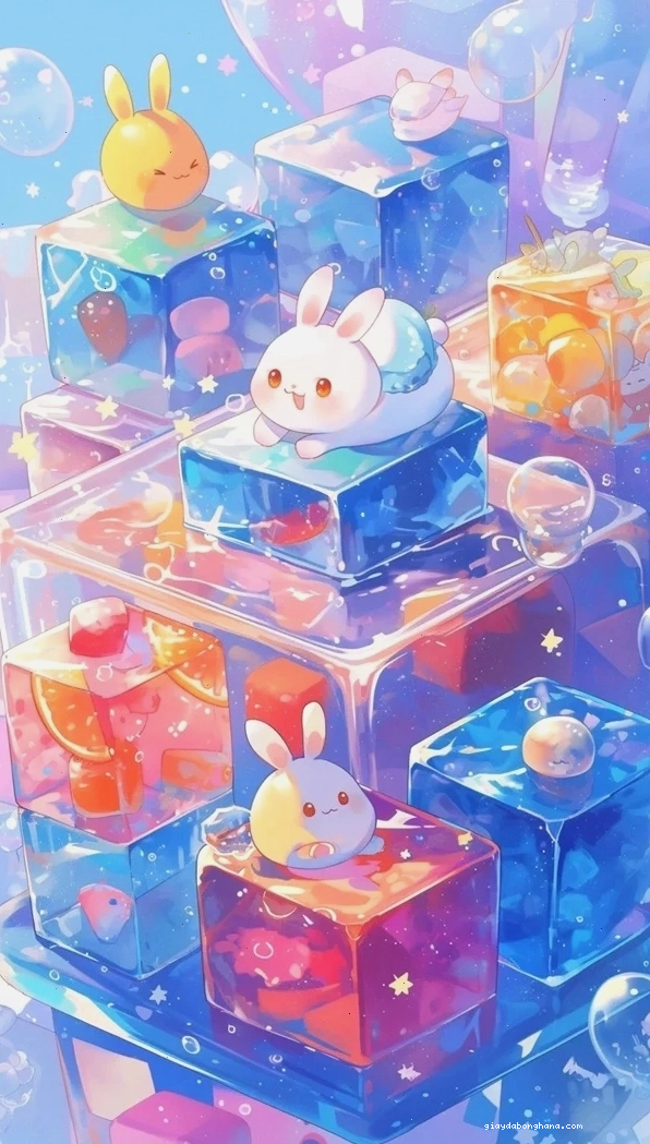 Hình nền điện thoại thỏ chibi đáng yêu