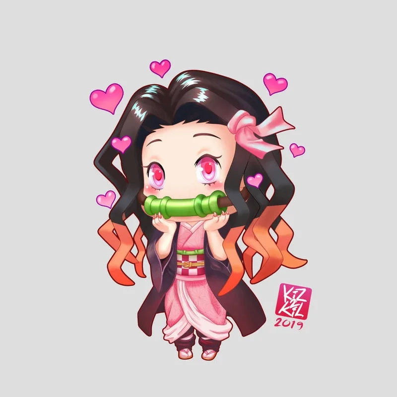 Hình nezuko chibi cute sẽ là điểm nhấn tuyệt vời cho bộ sưu tập của bạn