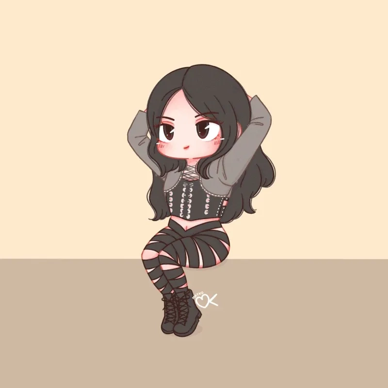 Hướng dẫn chi tiết cách vẽ lisa blackpink chibi cực đơn giản