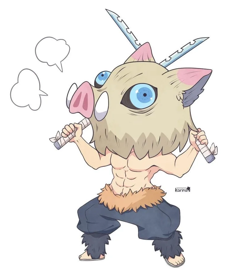 Hướng dẫn chi tiết vẽ inosuke chibi cực dễ cho người mới