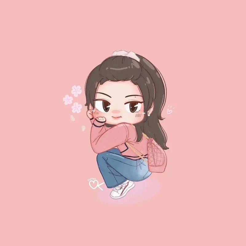 Hướng dẫn từng bước vẽ jennie chibi siêu đơn giản