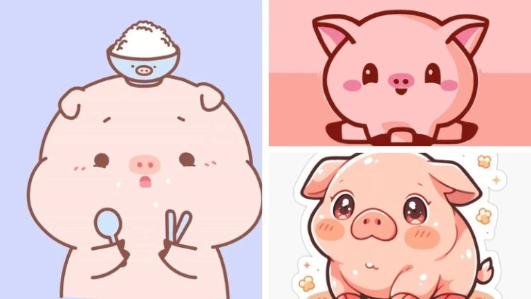 Khám phá bộ sưu tập ảnh heo cute chibi siêu dễ thương