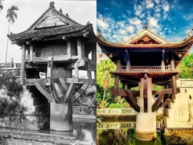 Khám phá hình ảnh Chùa Một Cột xưa và nay để thấy được sự thay đổi qua thời gian của ngôi chùa nổi tiếng này