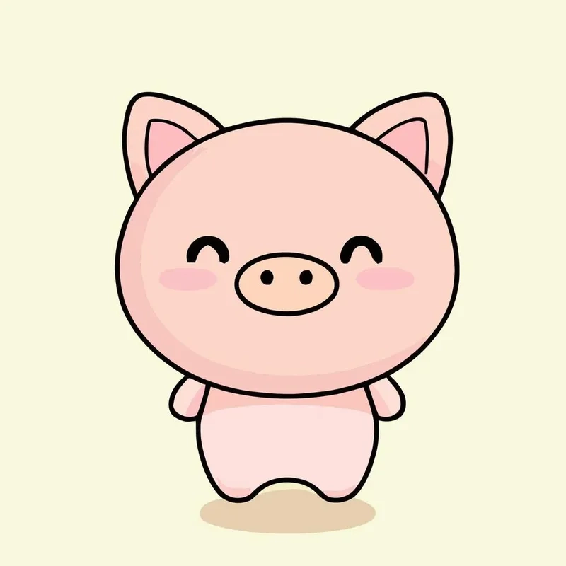 Khám phá hình heo dễ thương chibi cực kỳ dễ thương