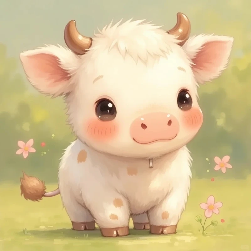 Khám phá ngay bò chibi cartoon phong cách siêu xinh