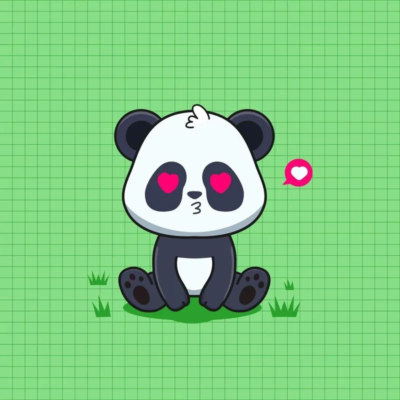 Không thể rời mắt với con gấu trúc hình cute chibi