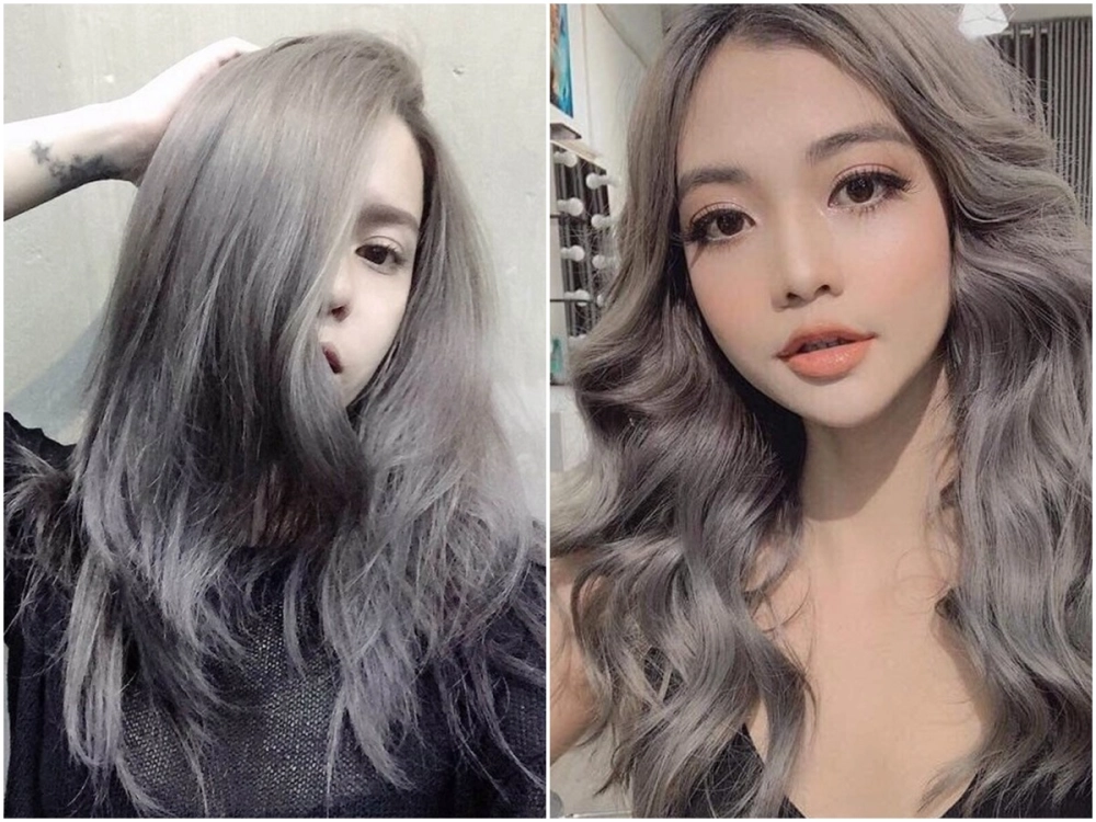 Kiểu tóc màu xám khói phong cách cuốn hút