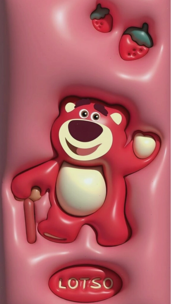 Lotso 3D nổi bật trên nền hồng bóng