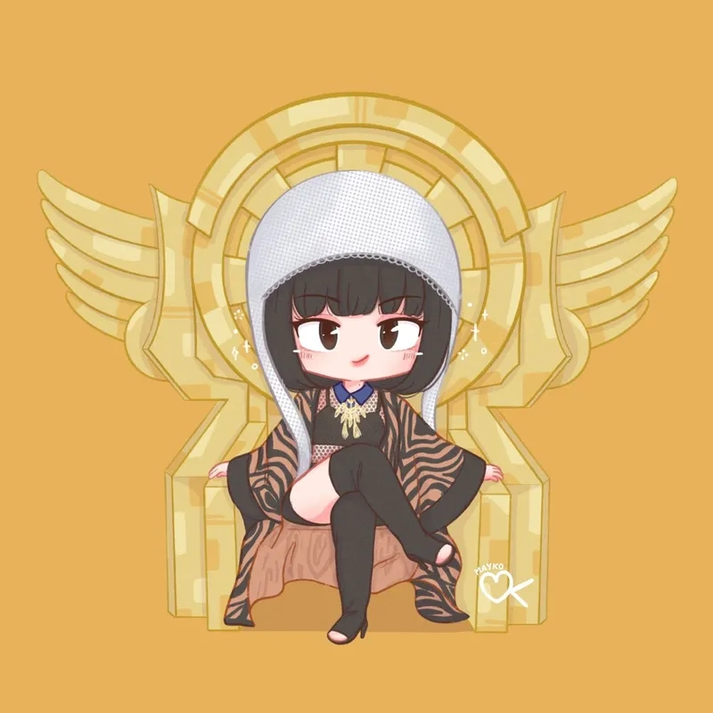 Mẫu blackpink lisa chibi drawing cực hot cho bạn tham khảo