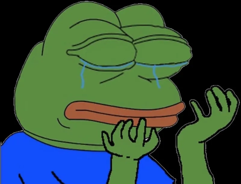 Meme ếch xanh nín lặng, khuôn mặt ngại ngùng, dễ thương