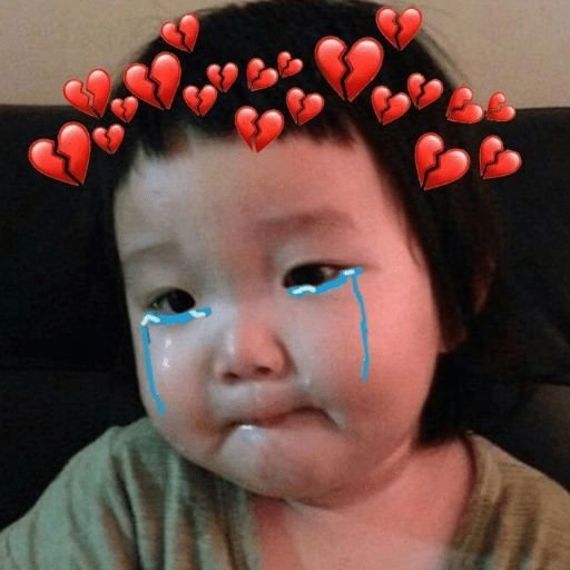 Meme em bé trái tim đáng yêu và siêu dễ thương