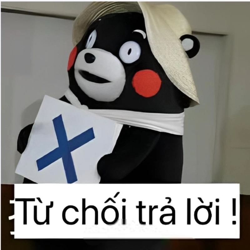 Meme từ chối trả lời hài hước, biểu cảm không muốn nói chuyện