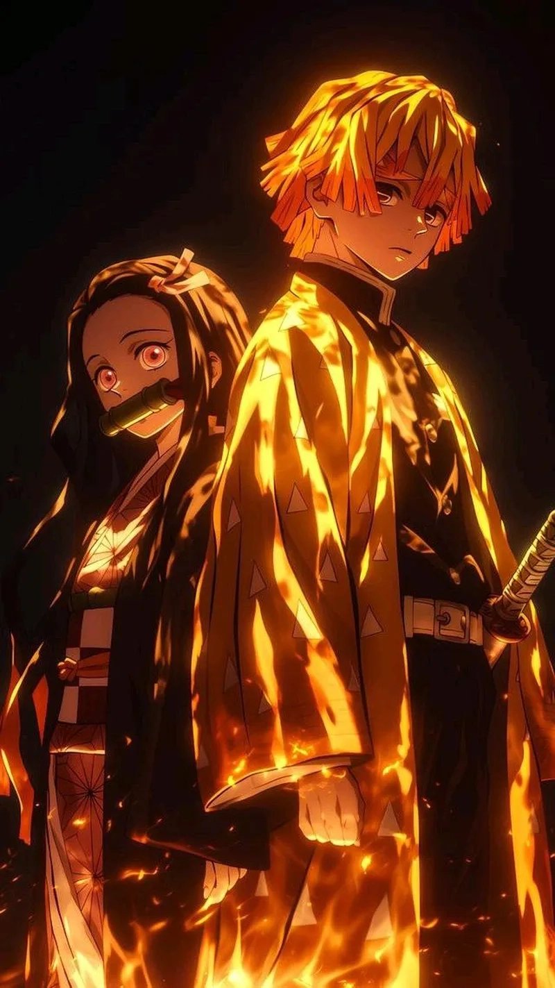 Nezuko and Zenitsu great 8m là một hình ảnh đáng yêu