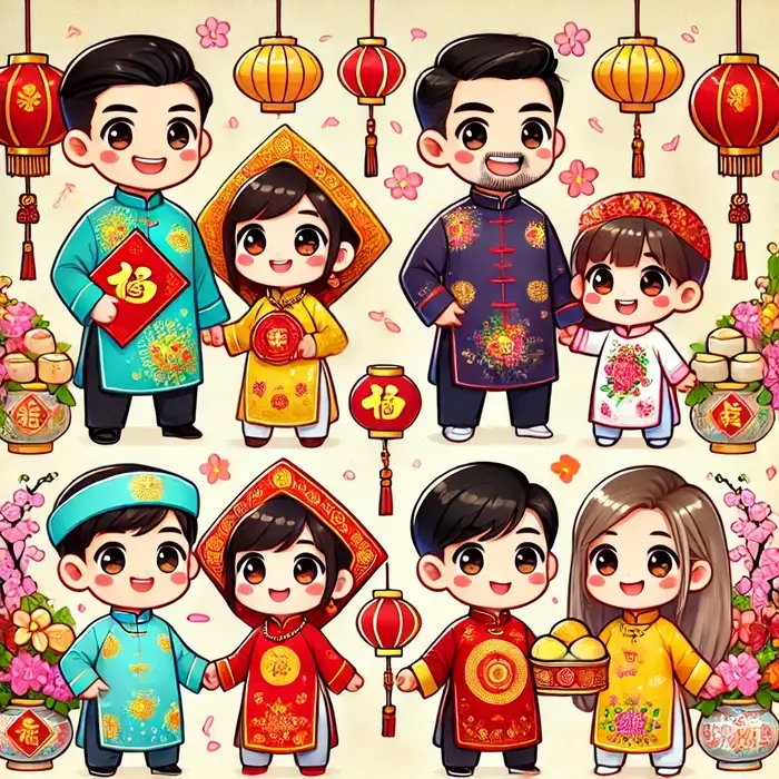 Ngập tràn cảm xúc Tết với hình tết chibi đáng yêu