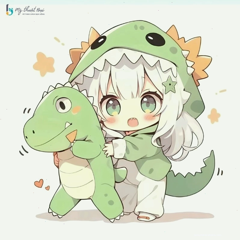 Nhân vật anime chibi nữ trong trang phục pháp sư