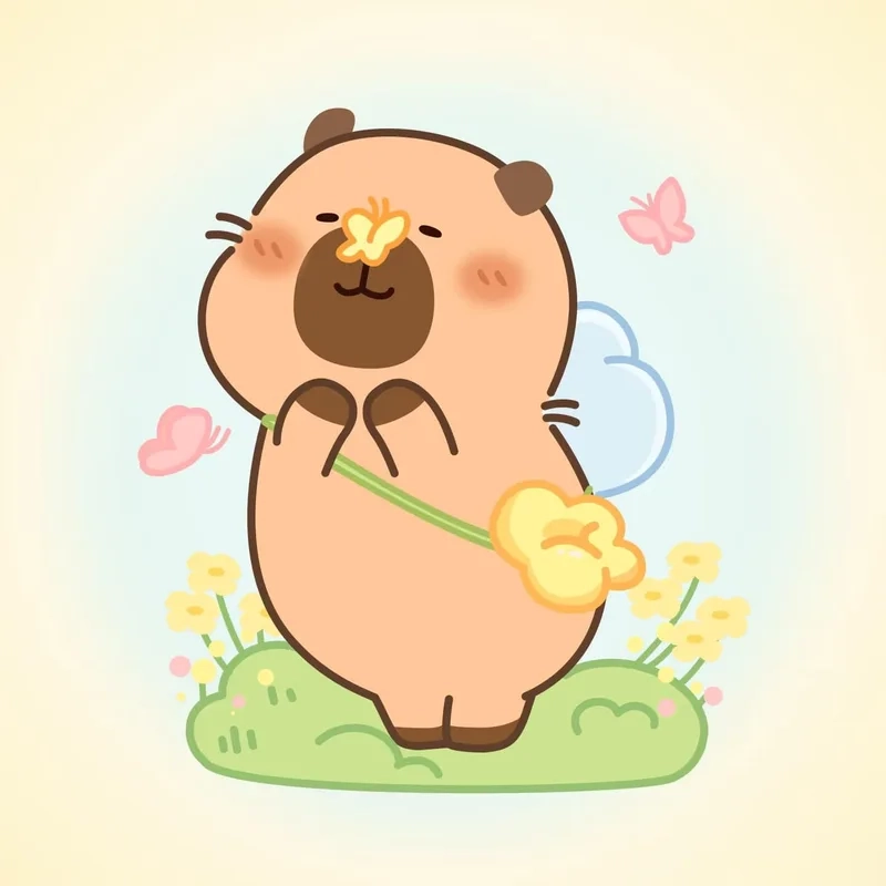 Set ngay ảnh nền ảnh nền capybara chibi làm hình nền