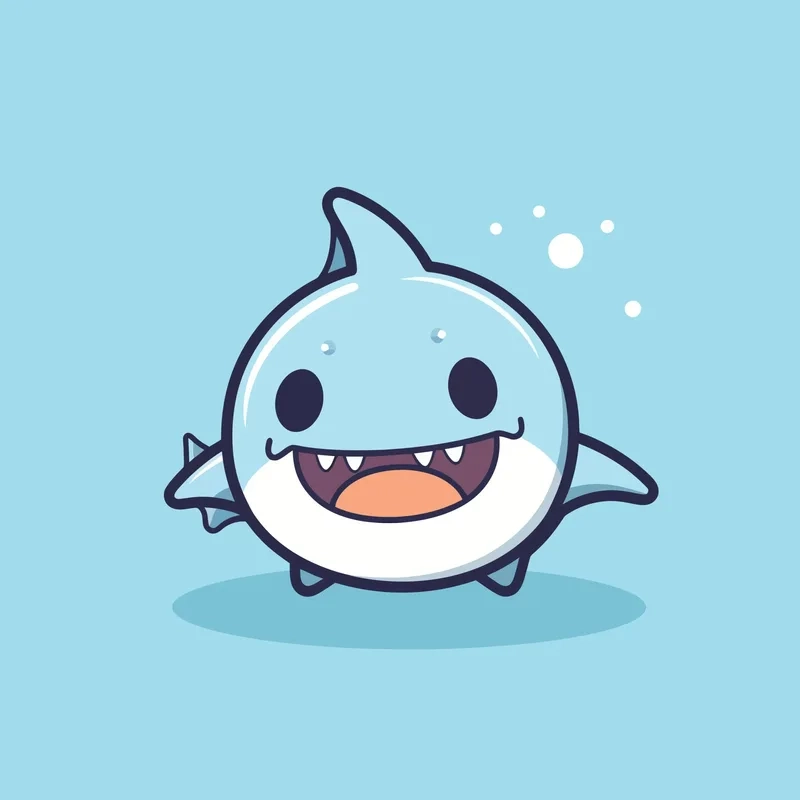 Siêu dễ vẽ với hình vẽ cá mập chibi dành cho bé