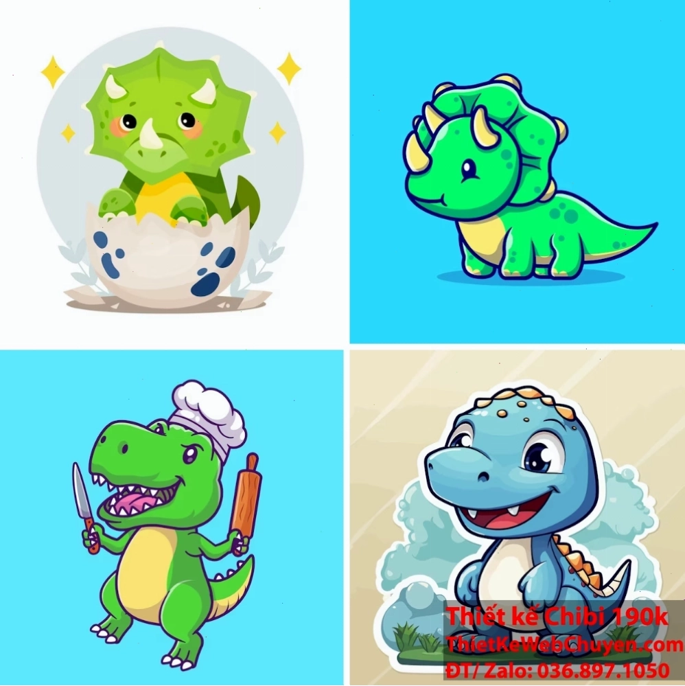 Sự phát triển của Khủng long chibi qua thời gian và các nền tảng khác nhau