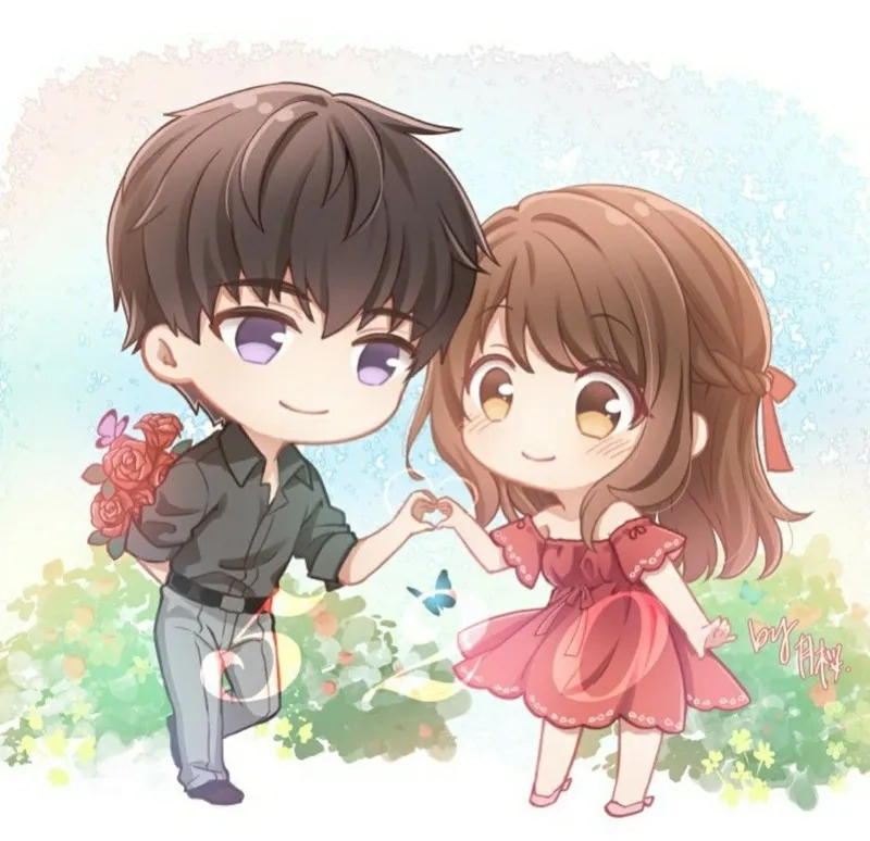Tải ngay ảnh chibi cute đôi siêu ngọt ngào