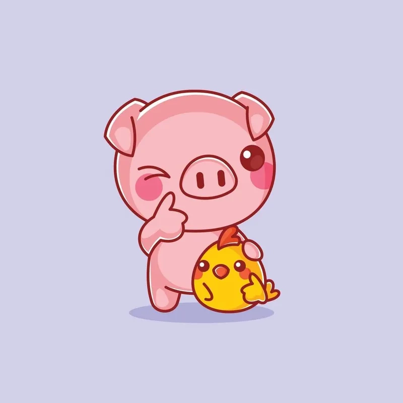 Tải ngay hình nền con heo dễ thương chibi cực dễ thương