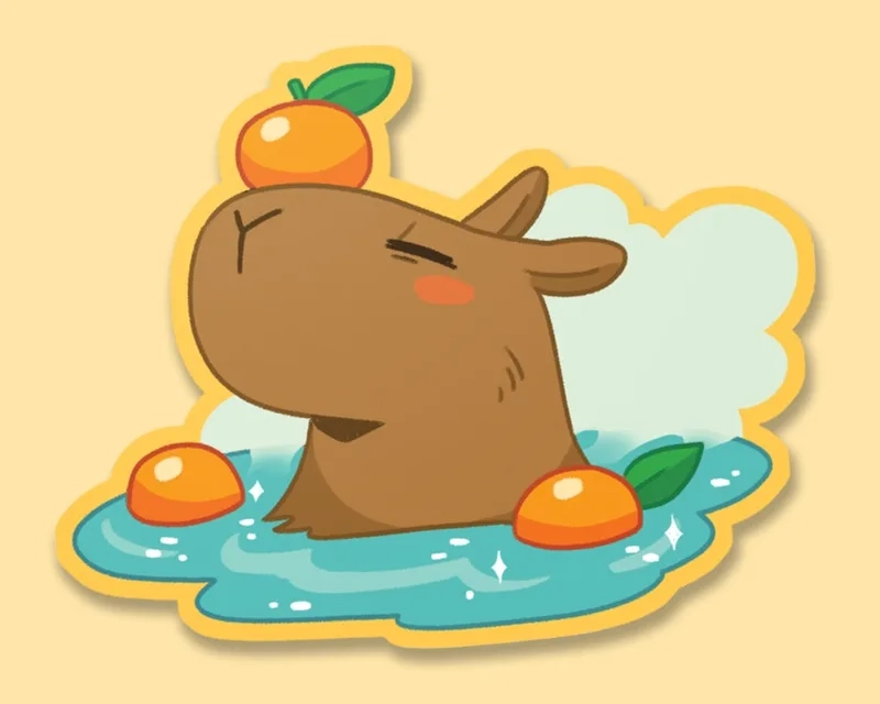 Tăng độ dễ thương với hình nền máy tính capybara chibi