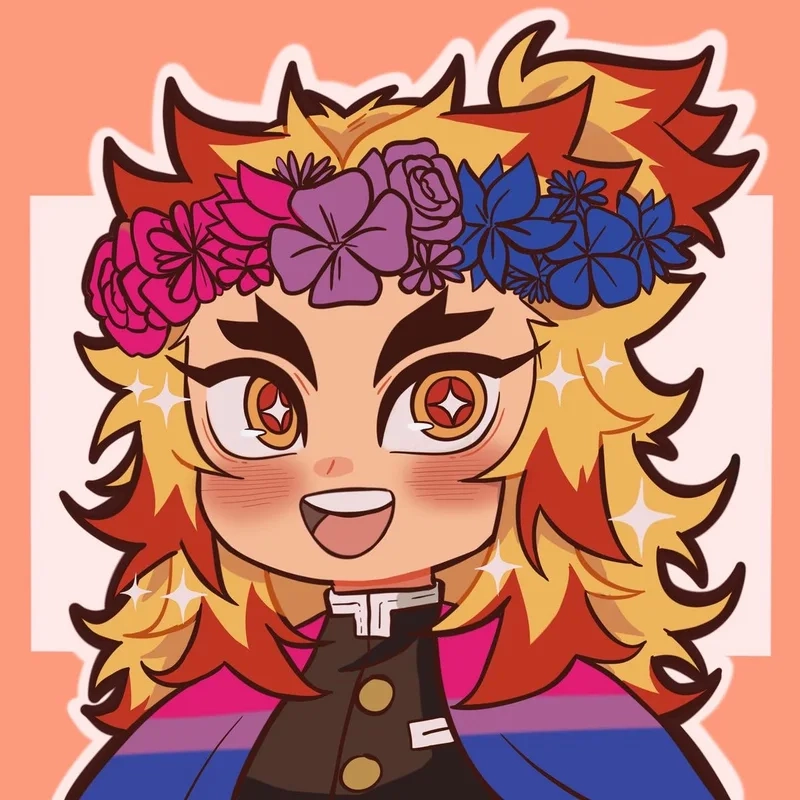 Tạo hình rengoku chibi head cực cool trong từng chi tiết