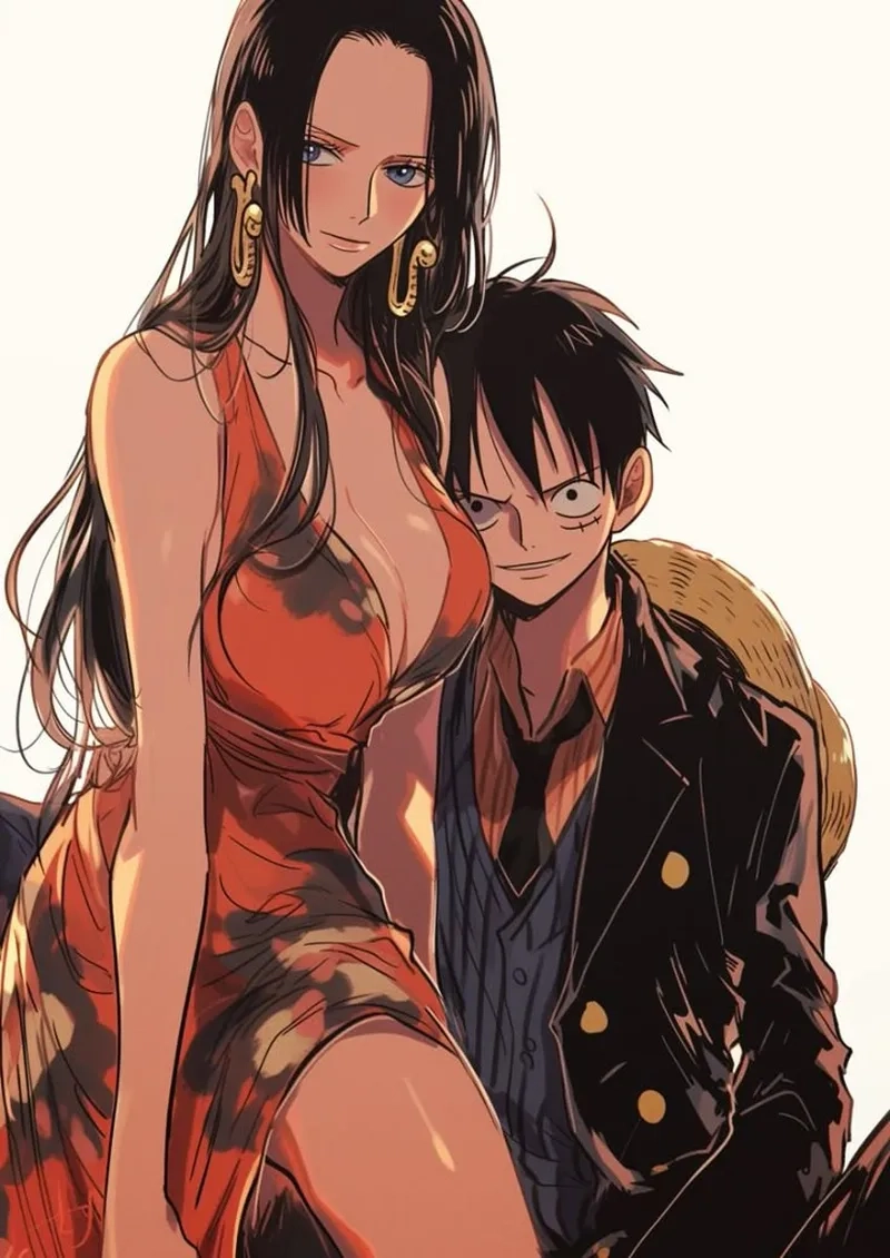 Tình cảm lặng thầm trong hình Luffy và Boa Hancock