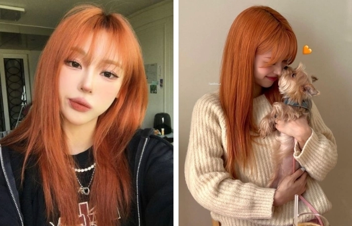 toc đỏ cam cực dễ thương và cá tính