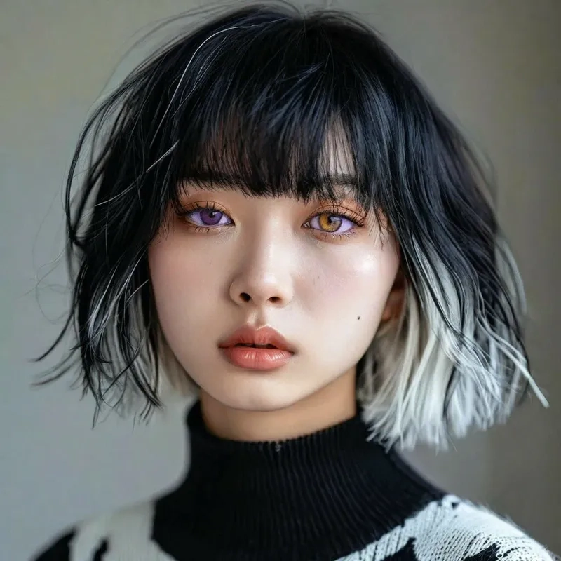 Tóc ngắn nhuộm highlight phong cách cá tính