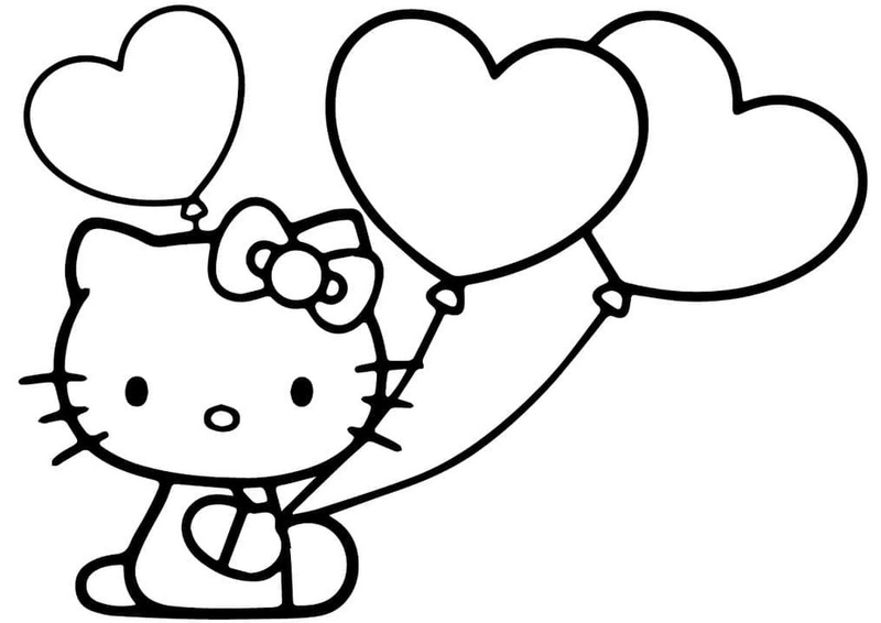 Tranh tô màu con mèo kitty khiến bé vui vẻ và thích thú