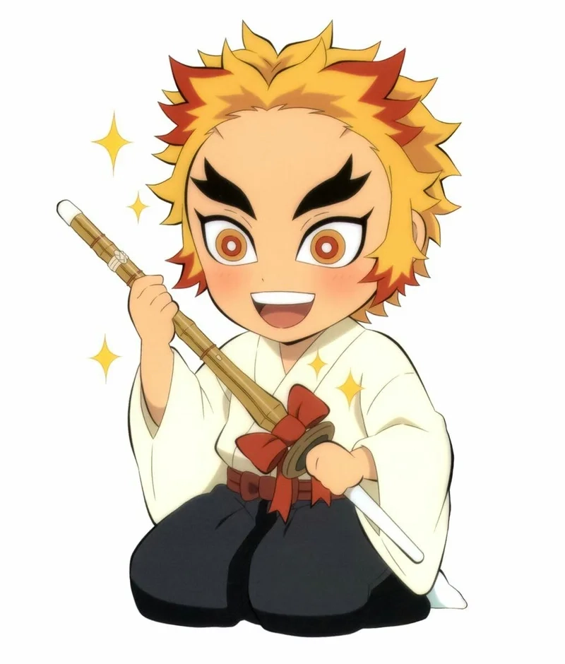 Trọn bộ ảnh kimetsu no yaiba rengoku chibi chất lượng cao