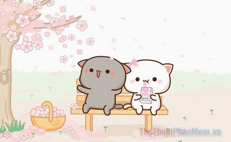 Tuyển tập avatar đôi cute mèo cực đáng yêu cho các cặp đôi
