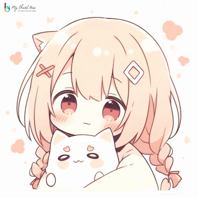 Vẽ chi tiết khuôn mặt cho nhân vật chibi nữ với đôi mắt to tròn và biểu cảm đáng yêu
