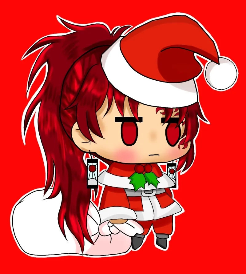 Yoriichi chibi được vẽ theo phong cách dễ thương và đáng yêu.