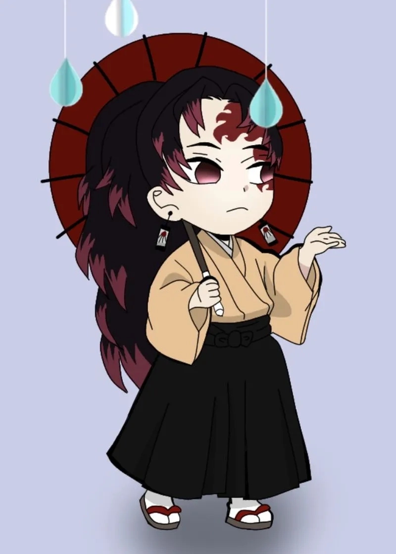 Yoriichi x kokushibou chibi cute mang phong cách fanart sáng tạo.