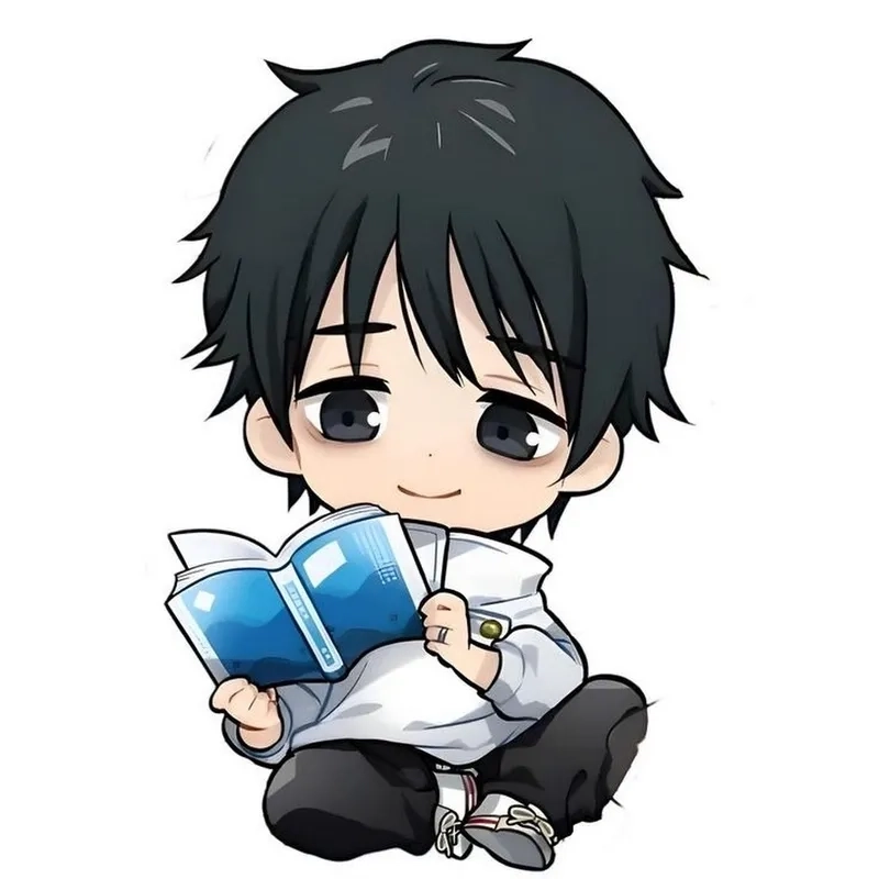 Yuta chibi illustration có màu sắc nhẹ nhàng.